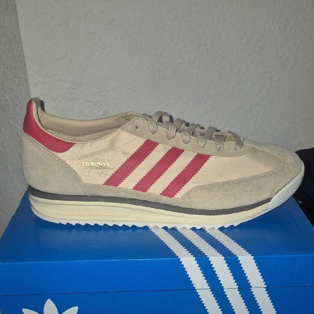 Adidas Men's Tan and Pink Sneakers